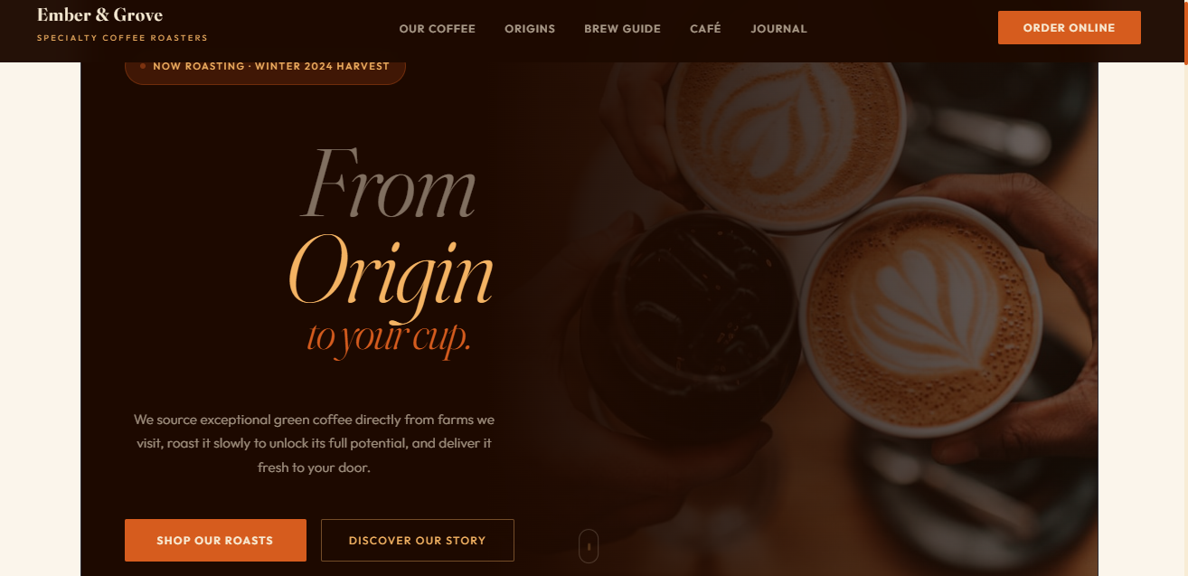 Preview of Ember website design
